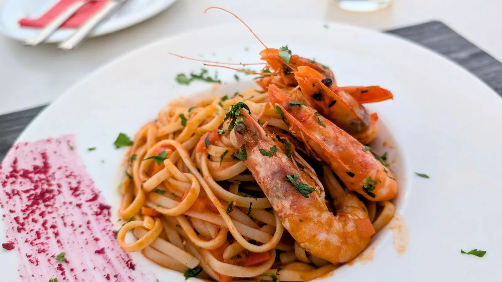 Seafood Linguine, cooked for Table d'Adrian