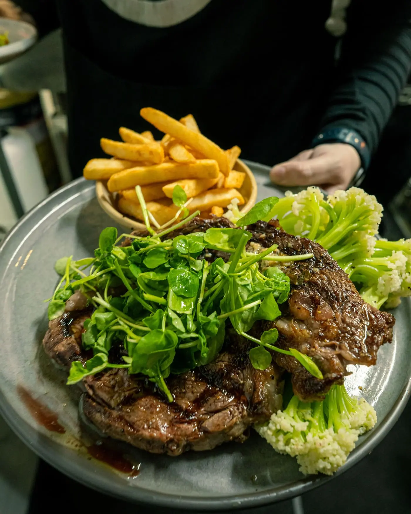 Steak Frites, cooked for Table d'Adrian